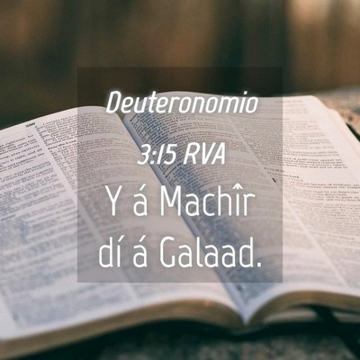 Picture 04 - Deuteronomio 3:15 RVA - Y á Machîr dí á - Bible Verse Picture