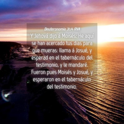 Picture 04 - Deuteronomio 31:14 RVA - Y Jehová dijo á Moisés: He aquí se han - Bible Verse Picture