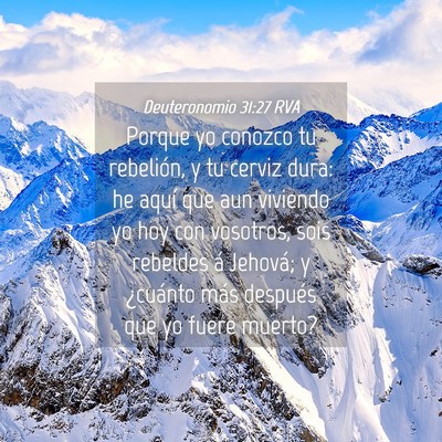Picture 04 - Deuteronomio 31:27 RVA - Porque yo conozco tu rebelión, y tu cerviz dura: - Bible Verse Picture