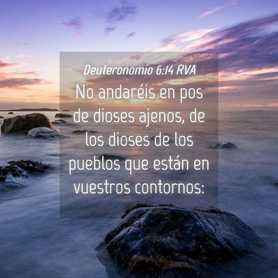 Picture 04 - Deuteronomio 6:14 RVA - No andaréis en pos de dioses ajenos, de los - Bible Verse Picture