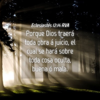 Picture 04 - Eclesiastés 12:14 RVA - Porque Dios traerá toda obra á juicio, el cual - Bible Verse Picture