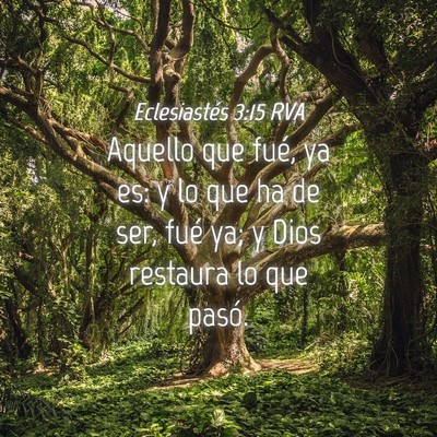 Picture 04 - Eclesiastés 3:15 RVA - Aquello que fué, ya es: y lo que ha de ser, fué - Bible Verse Picture