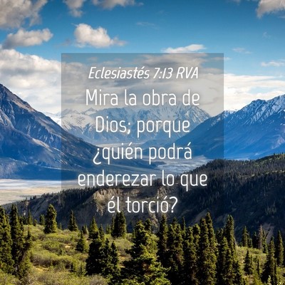Picture 04 - Eclesiastés 7:13 RVA - Mira la obra de Dios; porque ¿quién podrá - Bible Verse Picture
