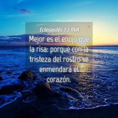 Picture 04 - Eclesiastés 7:3 RVA - Mejor es el enojo que la risa: porque con la - Bible Verse Picture