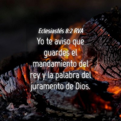Picture 04 - Eclesiastés 8:2 RVA - Yo te aviso que guardes el mandamiento del rey y - Bible Verse Picture