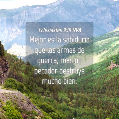 Picture 04 - Eclesiastés 9:18 RVA - Mejor es la sabiduría que las armas de guerra; - Bible Verse Picture