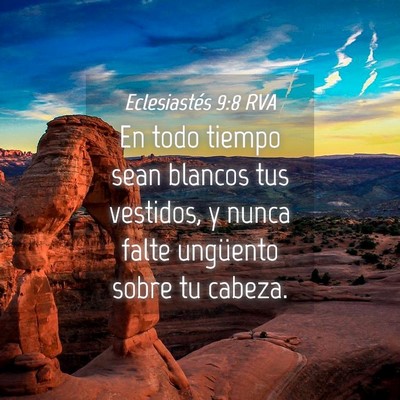 Picture 04 - Eclesiastés 9:8 RVA - En todo tiempo sean blancos tus vestidos, y nunca - Bible Verse Picture