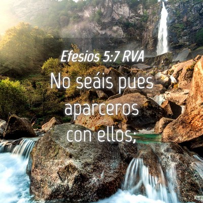 Picture 04 - Efesios 5:7 RVA - No seáis pues aparceros con - Bible Verse Picture