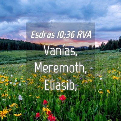 Picture 04 - Esdras 10:36 RVA - Vanías, Meremoth, - Bible Verse Picture