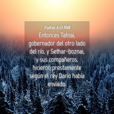 Picture 04 - Esdras 6:13 RVA - Entonces Tatnai, gobernador del otro lado del - Bible Verse Picture