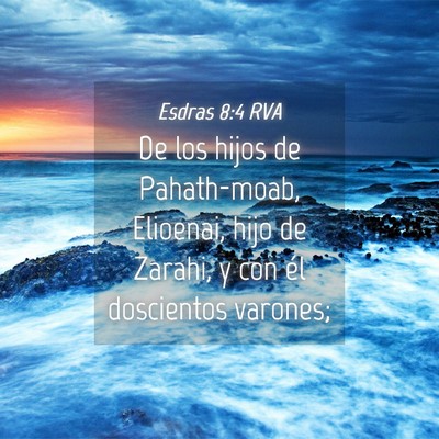 Picture 04 - Esdras 8:4 RVA - De los hijos de Pahath-moab, Elioenai, hijo de - Bible Verse Picture