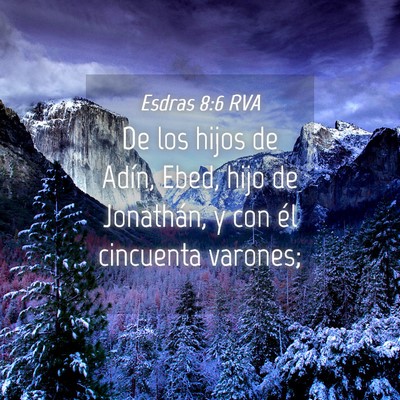 Picture 04 - Esdras 8:6 RVA - De los hijos de Adín, Ebed, hijo de Jonathán, y - Bible Verse Picture