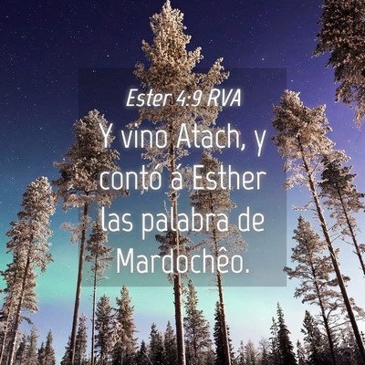 Picture 04 - Ester 4:9 RVA - Y vino Atach, y contó á Esther las palabra de - Bible Verse Picture