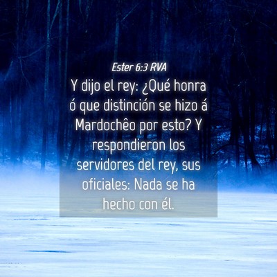 Picture 04 - Ester 6:3 RVA - Y dijo el rey: ¿Qué honra ó que distinción se - Bible Verse Picture