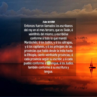 Picture 04 - Ester 8:9 RVA - Entonces fueron llamados los escribanos del rey - Bible Verse Picture