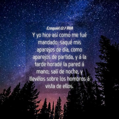 Picture 04 - Ezequiel 12:7 RVA - Y yo hice así como me fué mandado: saqué mis - Bible Verse Picture
