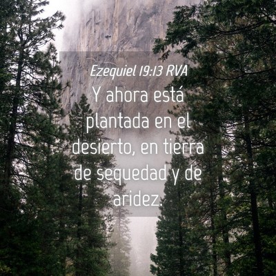 Picture 04 - Ezequiel 19:13 RVA - Y ahora está plantada en el desierto, en tierra - Bible Verse Picture