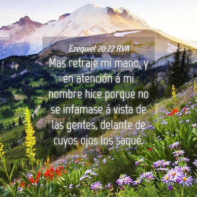 Picture 04 - Ezequiel 20:22 RVA - Mas retraje mi mano, y en atención á mi nombre - Bible Verse Picture