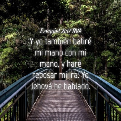 Picture 04 - Ezequiel 21:17 RVA - Y yo también batiré mi mano con mi mano, y - Bible Verse Picture