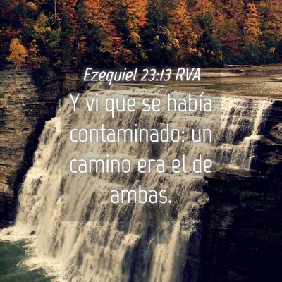 Picture 04 - Ezequiel 23:13 RVA - Y vi que se había contaminado: un camino era el - Bible Verse Picture