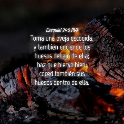 Picture 04 - Ezequiel 24:5 RVA - Toma una oveja escogida; y también enciende los - Bible Verse Picture