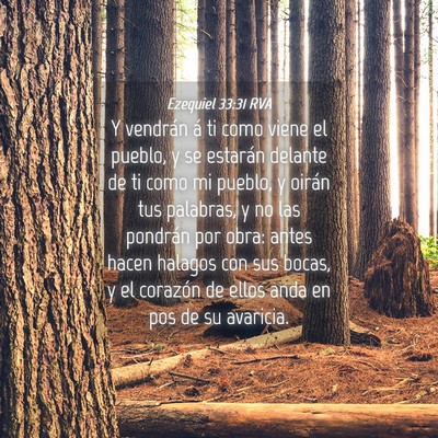 Picture 04 - Ezequiel 33:31 RVA - Y vendrán á ti como viene el pueblo, y se - Bible Verse Picture