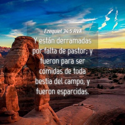 Picture 04 - Ezequiel 34:5 RVA - Y están derramadas por falta de pastor; y fueron - Bible Verse Picture