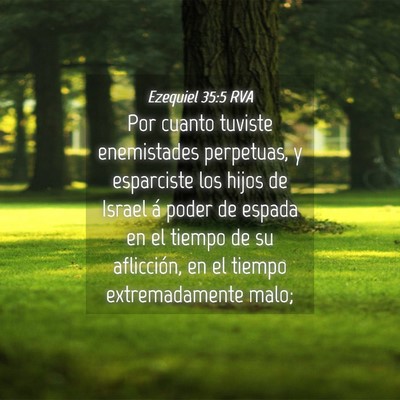 Picture 04 - Ezequiel 35:5 RVA - Por cuanto tuviste enemistades perpetuas, y - Bible Verse Picture