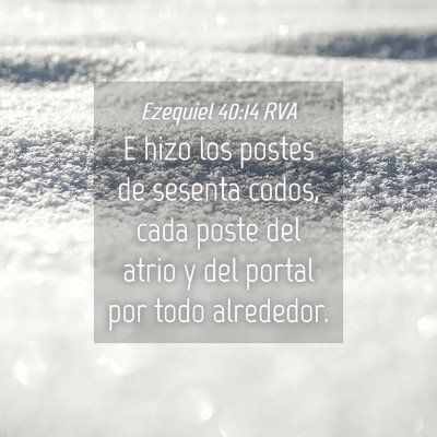 Picture 04 - Ezequiel 40:14 RVA - E hizo los postes de sesenta codos, cada poste - Bible Verse Picture