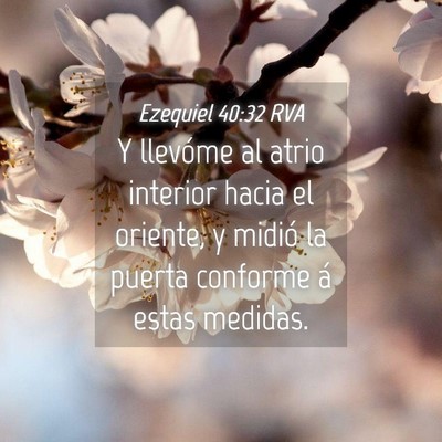 Picture 04 - Ezequiel 40:32 RVA - Y llevóme al atrio interior hacia el oriente, y - Bible Verse Picture