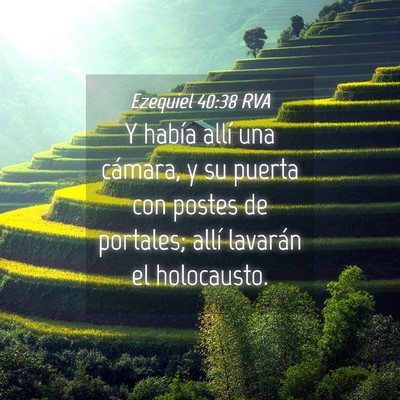Picture 04 - Ezequiel 40:38 RVA - Y había allí una cámara, y su puerta con - Bible Verse Picture