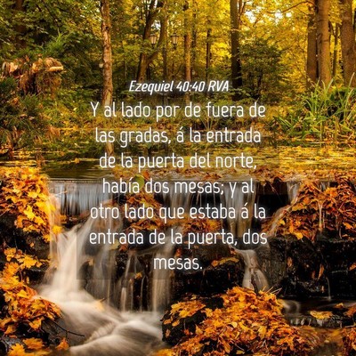 Picture 04 - Ezequiel 40:40 RVA - Y al lado por de fuera de las gradas, á la - Bible Verse Picture