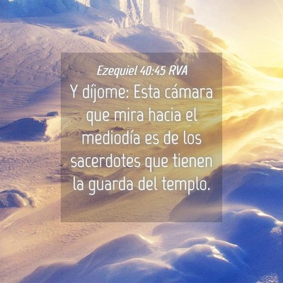 Picture 04 - Ezequiel 40:45 RVA - Y díjome: Esta cámara que mira hacia el - Bible Verse Picture