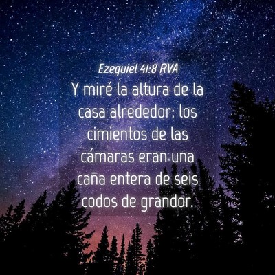 Picture 04 - Ezequiel 41:8 RVA - Y miré la altura de la casa alrededor: los - Bible Verse Picture