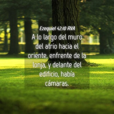 Picture 04 - Ezequiel 42:10 RVA - A lo largo del muro del atrio hacia el oriente, - Bible Verse Picture