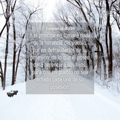 Picture 04 - Ezequiel 46:18 RVA - Y el príncipe no tomará nada de la herencia del - Bible Verse Picture