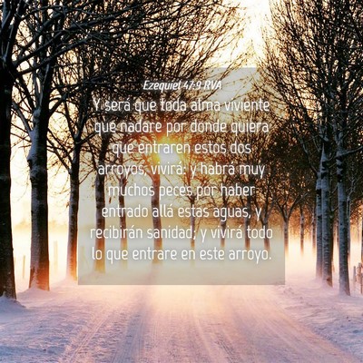 Picture 04 - Ezequiel 47:9 RVA - Y será que toda alma viviente que nadare por - Bible Verse Picture