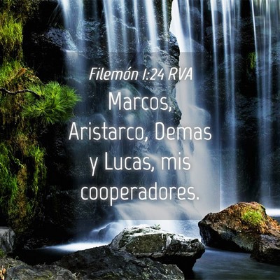 Picture 04 - Filemón 1:24 RVA - Marcos, Aristarco, Demas y Lucas, mis - Bible Verse Picture