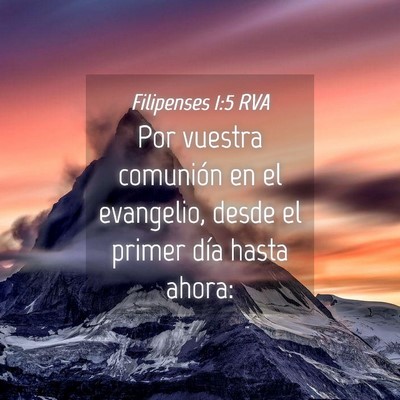 Picture 04 - Filipenses 1:5 RVA - Por vuestra comunión en el evangelio, desde el - Bible Verse Picture