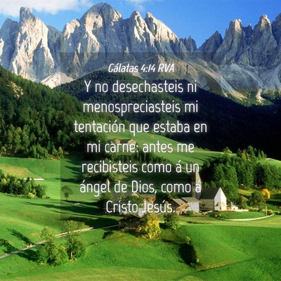 Picture 04 - Gálatas 4:14 RVA - Y no desechasteis ni menospreciasteis mi - Bible Verse Picture