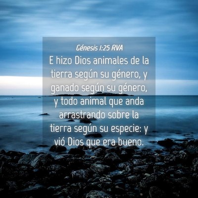 Picture 04 - Génesis 1:25 RVA - E hizo Dios animales de la tierra según su - Bible Verse Picture