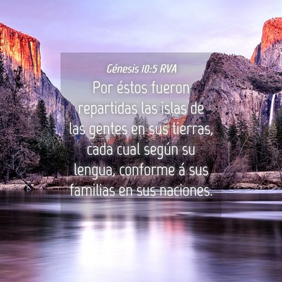 Picture 04 - Génesis 10:5 RVA - Por éstos fueron repartidas las islas de las - Bible Verse Picture