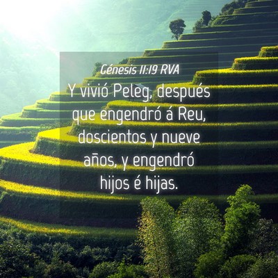 Picture 04 - Génesis 11:19 RVA - Y vivió Peleg, después que engendró á Reu, - Bible Verse Picture