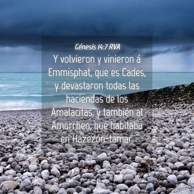 Picture 04 - Génesis 14:7 RVA - Y volvieron y vinieron á Emmisphat, que es - Bible Verse Picture
