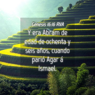 Picture 04 - Génesis 16:16 RVA - Y era Abram de edad de ochenta y seis años, - Bible Verse Picture