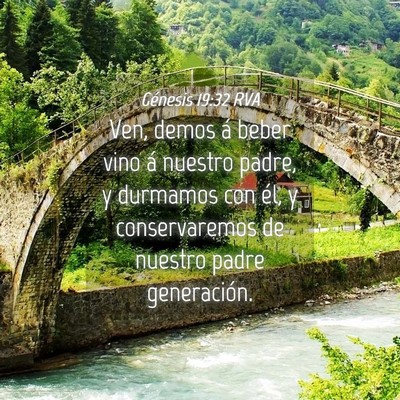 Picture 04 - Génesis 19:32 RVA - Ven, demos á beber vino á nuestro padre, y - Bible Verse Picture