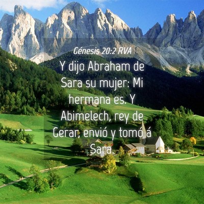 Picture 04 - Génesis 20:2 RVA - Y dijo Abraham de Sara su mujer: Mi hermana es. Y - Bible Verse Picture