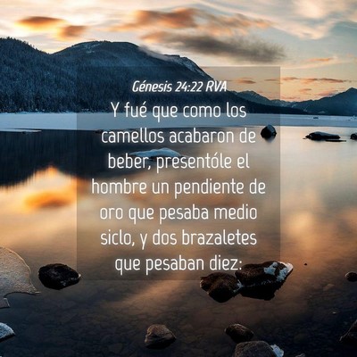 Picture 04 - Génesis 24:22 RVA - Y fué que como los camellos acabaron de beber, - Bible Verse Picture