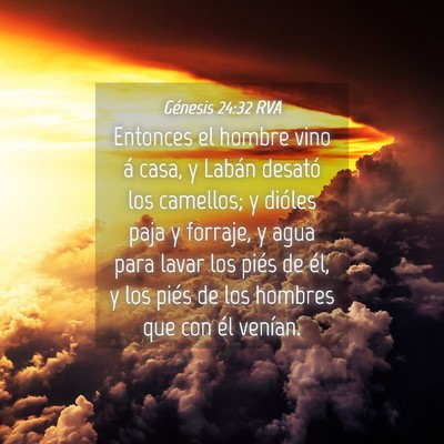 Picture 04 - Génesis 24:32 RVA - Entonces el hombre vino á casa, y Labán desató - Bible Verse Picture
