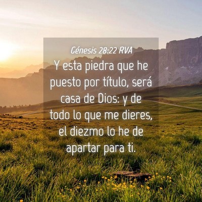 Picture 04 - Génesis 28:22 RVA - Y esta piedra que he puesto por título, será - Bible Verse Picture